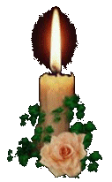 Brennente Kerze mit einer Rose